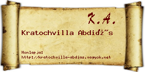 Kratochvilla Abdiás névjegykártya